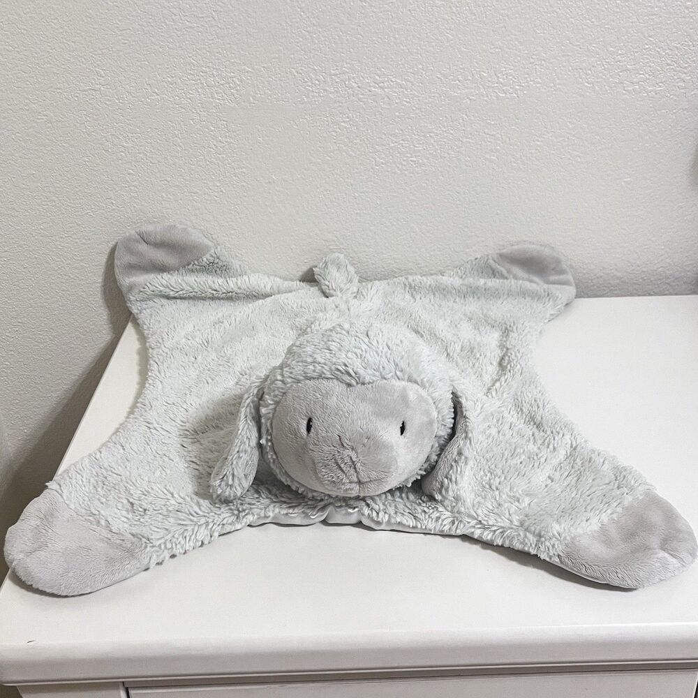 Baby Gund Lopsy Comfy Cozy Lamb Plush Lovey Security Blanket Mat Satin 058935